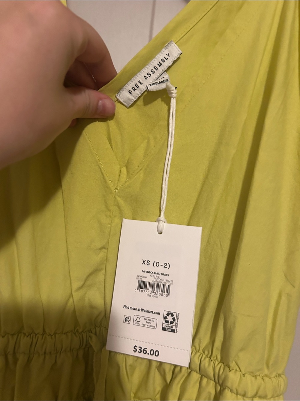 Yellow Tiered V-Neck Women's Dress - Picture 2 of 3